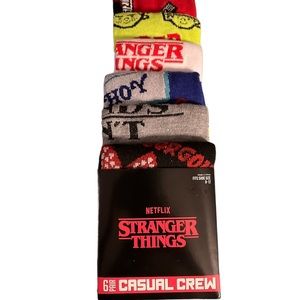 STRANGER THINGS EL Dustin STEVE Men's NEW 6 Pair CREW SOCKS shoe SIZE 8-12